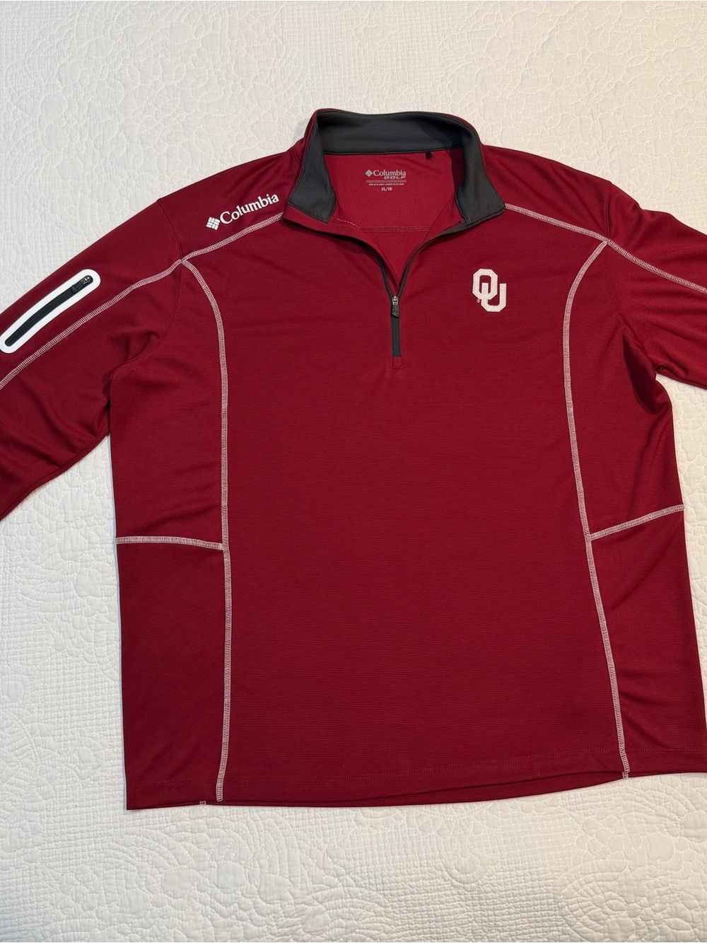 Columbia Men's Oklahoma Sooners Maroon Quarter-Zip Pullover